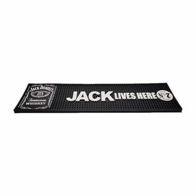 JACK DANIELS 2 COMBO PACK TIMBER SIGN + RUBBER BAR MAT RUNNER PVC