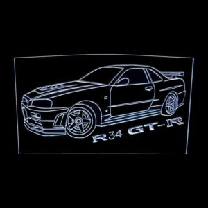 Nissan R34 GTR - Acrylic LED Sign
