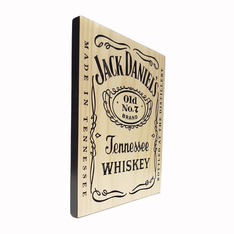 Jack Daniels 2 Combo Pack - Timber Sign + Rubber Bar Mat Runner PVC