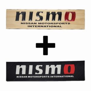 Nismo Red O Combo Pack - Timber Sign + Rubber Bar Mat Runner + Free Key Ring