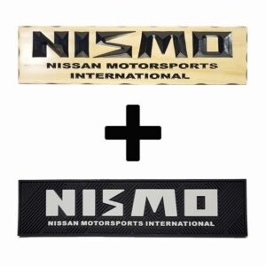 Nismo Vintage Combo Pack - Timber Sign + Rubber Bar Mat Runner + Free Key Ring