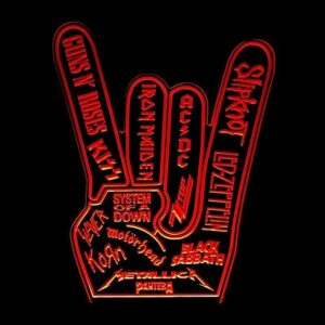 Music Rock On Band Hands 2 - RGB Acrylic LED Sign