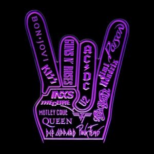 Music Rock On Band Hands 3 - RGB Acrylic LED Sign