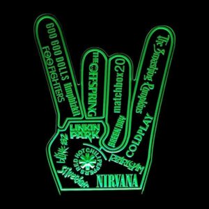 Music Rock On Band Hands 4 - RGB Acrylic LED Sign