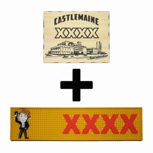 XXXX 3 Combo Pack - Timber Sign + Rubber Bar Mat Runner