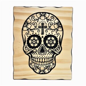 Day of The Dead Sugar Skulls 3  - Timber Sign