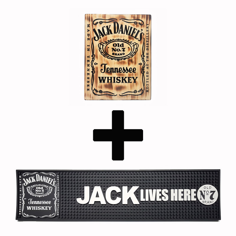 Jack Daniels 2 Rustic Combo Pack + Bar Mat