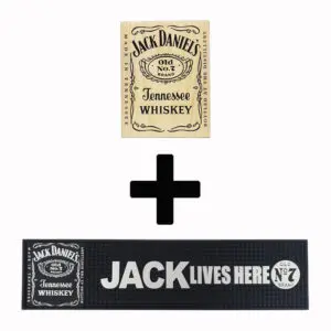 Jack Daniels 2 Combo Pack - Timber Sign + Rubber Bar Mat Runner