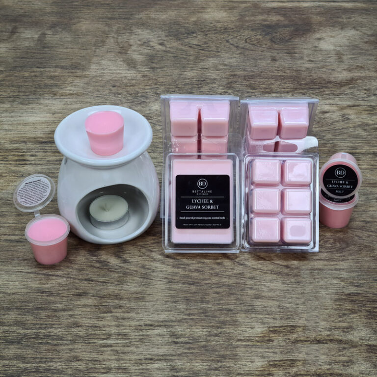 Lychee and Guava Sorbet 100 Soy Wax Scented Melts Bettaline Designs