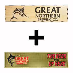 Great Northern Combo Pack - Timber Sign + Rubber Bar Mat Runner