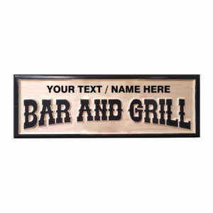Personalised Bar and Grill - Timber Sign