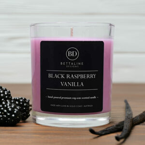 Black Raspberry & Vanilla  - 100% Soy Wax Scented Glass Candle