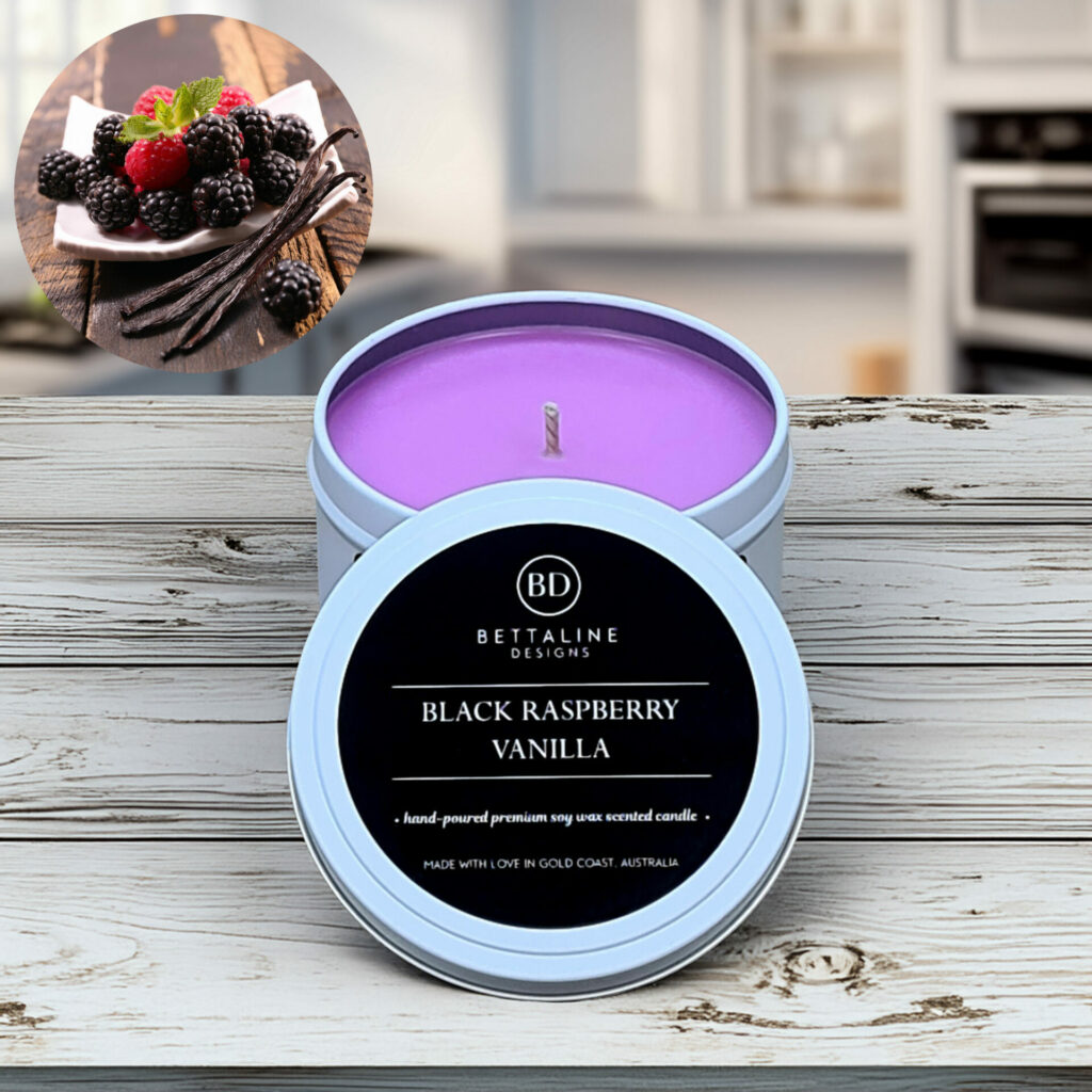 Black Raspberry Candle Black Raspberry and Vanilla - 100% Soy Wax Scented Tin Candle ...