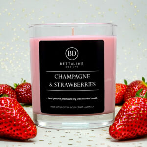Champagne & Strawberries  - 100% Soy Wax Scented Glass Candle